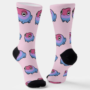 Chonky Bisexual Frog Queer Socks Cute Bi Pride