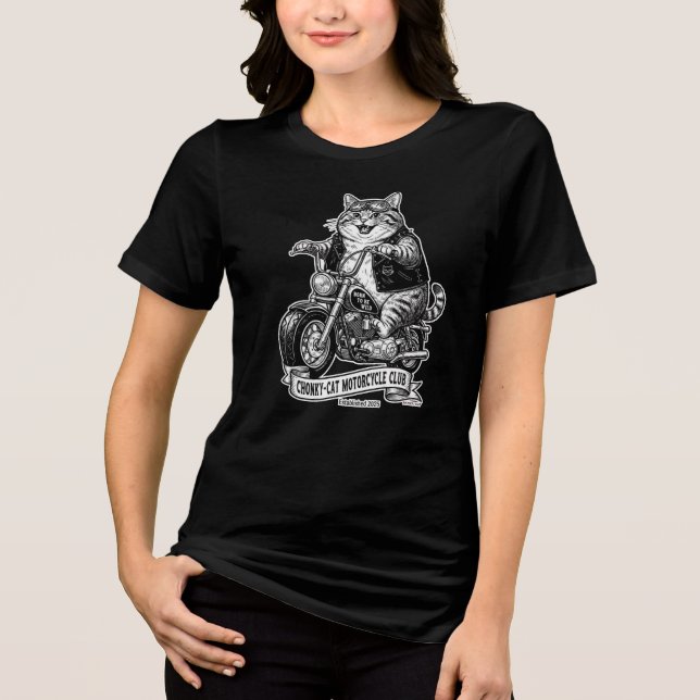 Chonky-Cat Motorcycle Club Tri-Blend Shirt (Front)