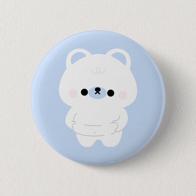 Chonky Polar Bear 6 Cm Round Badge (Front)