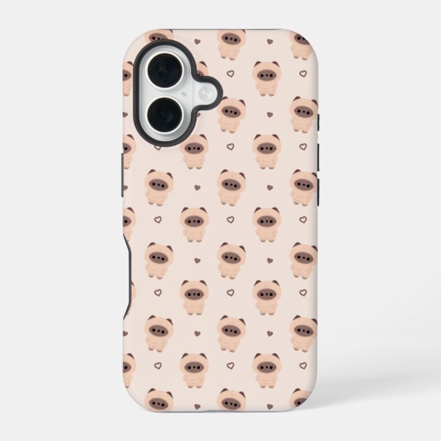 Chonky Siamese Cat iPhone 16 Case (Back)