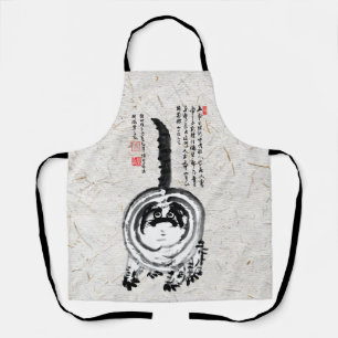 Chonky Striped Japanese Tabby Cat Apron