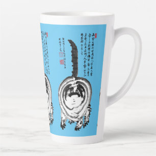 Chonky Striped Japanese Tabby Cat Latte Mug