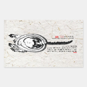 Chonky Striped Japanese Tabby Cat Rectangular Sticker