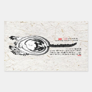 Chonky Striped Japanese Tabby Cat Rectangular Sticker