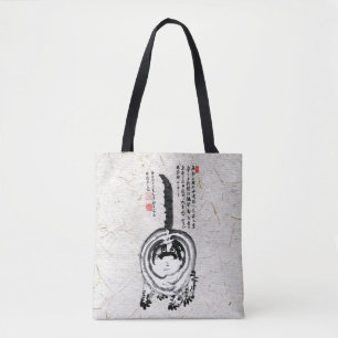 Chonky Striped Japanese Tabby Cat Tote Bag