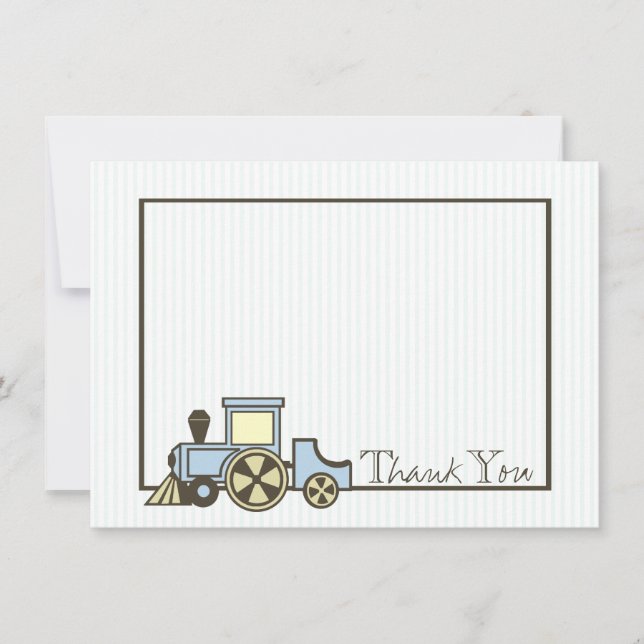 Choo Choo Baby Thank You Flat Note Card (Front)