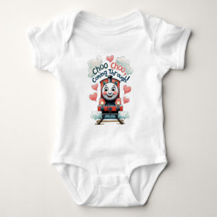 Choo Choo, Coming Through! Adorable Smiling Train Baby Bodysuit