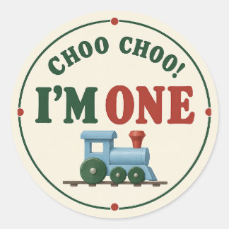 Choo Choo I’m One Train 1st Birthday Sticker