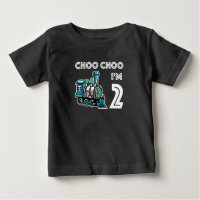Choo Choo I'm 2 Cool Train t shirt for boys