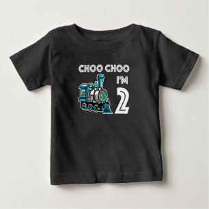 Choo Choo I'm 2 Cool Train t shirt for boys