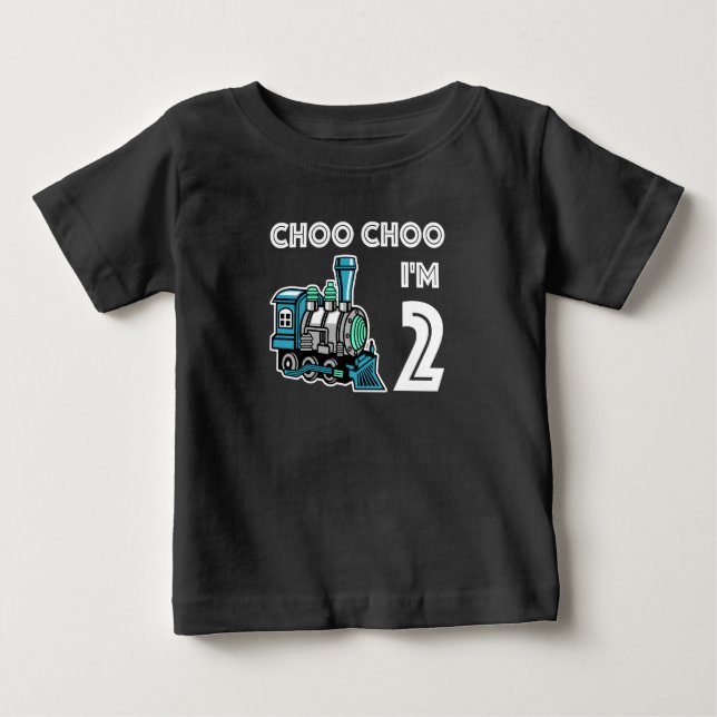 Choo Choo I'm 2 Cool Train t shirt for boys (Front)