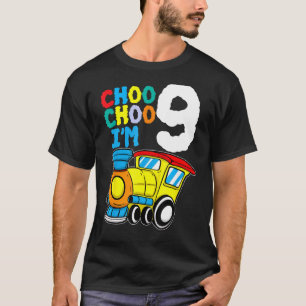 Choo Choo I'm 9 Years Old Locomotive Train 9th Bir T-Shirt