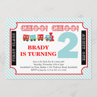 Choo Choo Look Who's 2 - Party Invitation