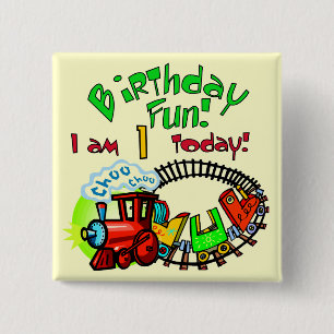 Choo Choo Train 1st Birthday Tshirts and Gifts 15 Cm Square Badge