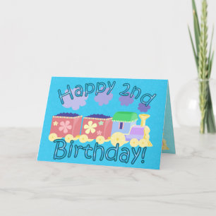 Choo Choo Train 2nd Birthday Card