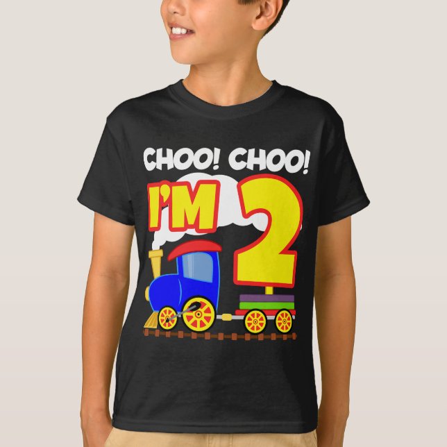 Choo Choo Train 2nd Birthday - Choo Choo I'm 2 T-Shirt (Front)