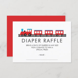 CHOO CHOO TRAIN Baby Shower Diaper Raffle Ticket Invitation