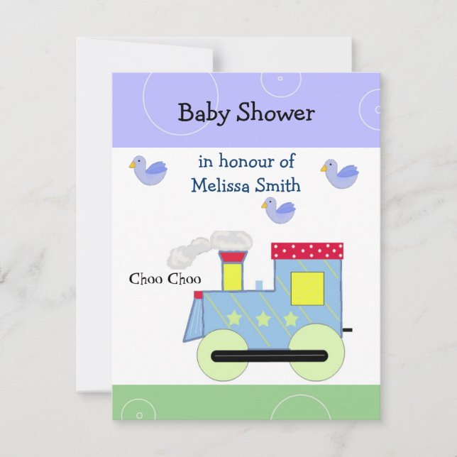 Choo Choo Train Baby Shower Invitation (Front)