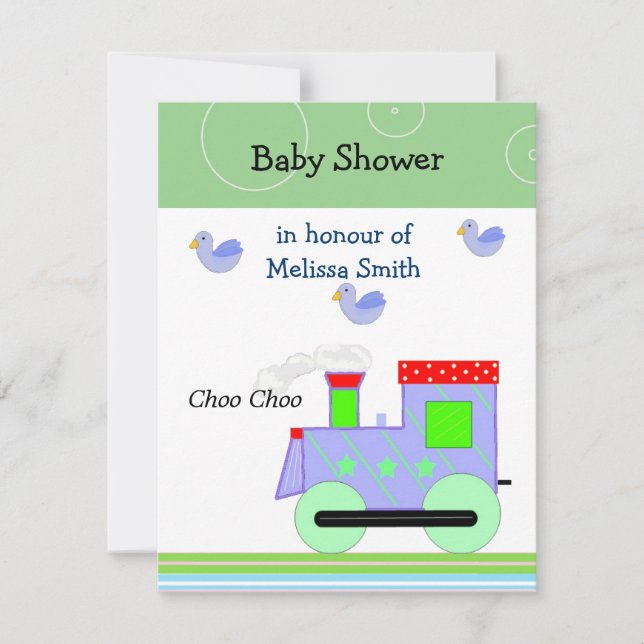 Choo Choo Train Baby Shower Invitation (Front)