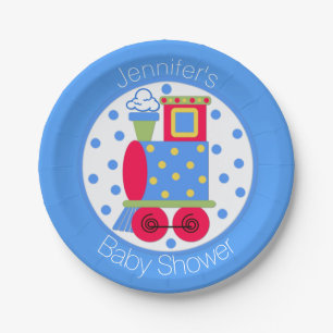 Choo Choo Train Baby Shower Plate