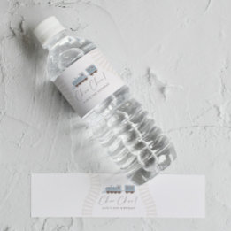 Choo Choo Train Boys Blue Birthday Party Water Bottle Label