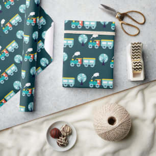 Choo Choo Train Glossy Wrapping Paper, 30" x 6' Paper