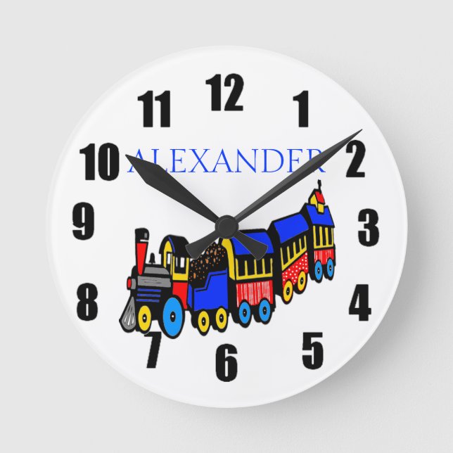 Choo-Choo Train & Name Round Clock (Front)