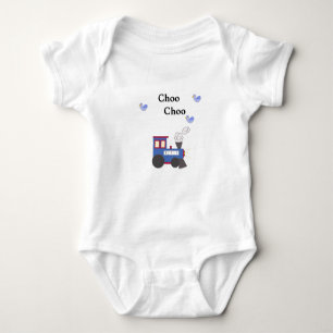 Choo Choo Train with Blue Birds Baby Bodysuit