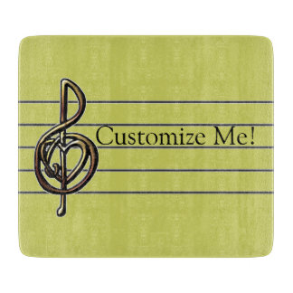 Choose a Colour Embossed Look Treble Clef and Hear Cutting Board
