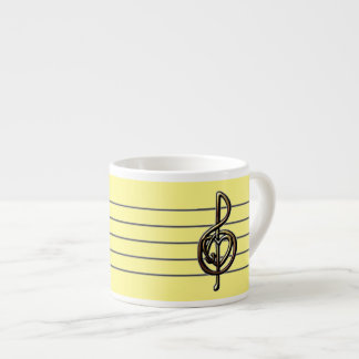 Choose a Colour Embossed Look Treble Clef and Hear Espresso Cup