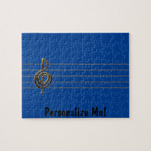 Choose a Colour Embossed Look Treble Clef and Hear Jigsaw Puzzle