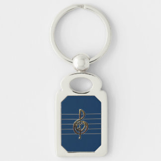 Choose a Colour Embossed Look Treble Clef and Hear Key Ring