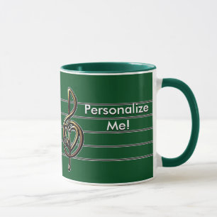 Choose a Colour Embossed Look Treble Clef and Hear Mug