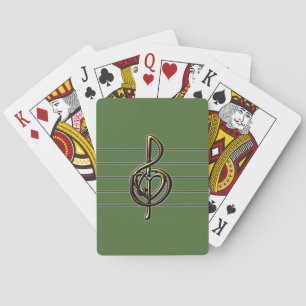 Choose a Colour Embossed Look Treble Clef and Hear Playing Cards