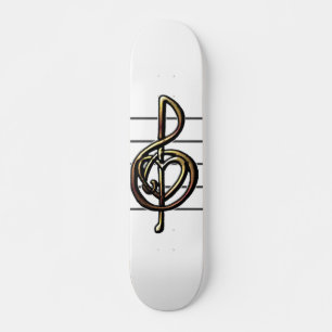 Choose a Colour Embossed Look Treble Clef and Hear Skateboard