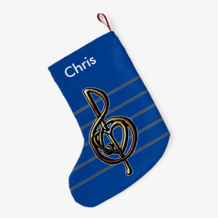 Choose a Colour Embossed Look Treble Clef and Hear Small Christmas Stocking