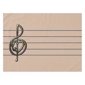 Choose a Colour Embossed Look Treble Clef and Hear Tablecloth