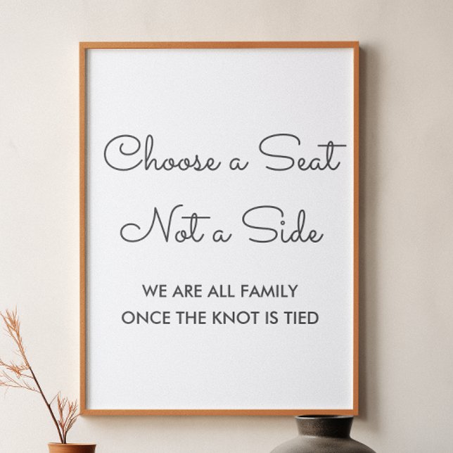 Choose a Seat Black White Wedding   Poster (Creator Uploaded)
