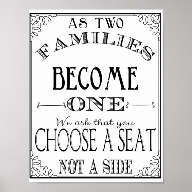Choose a seat not a side wedding poster (Front)