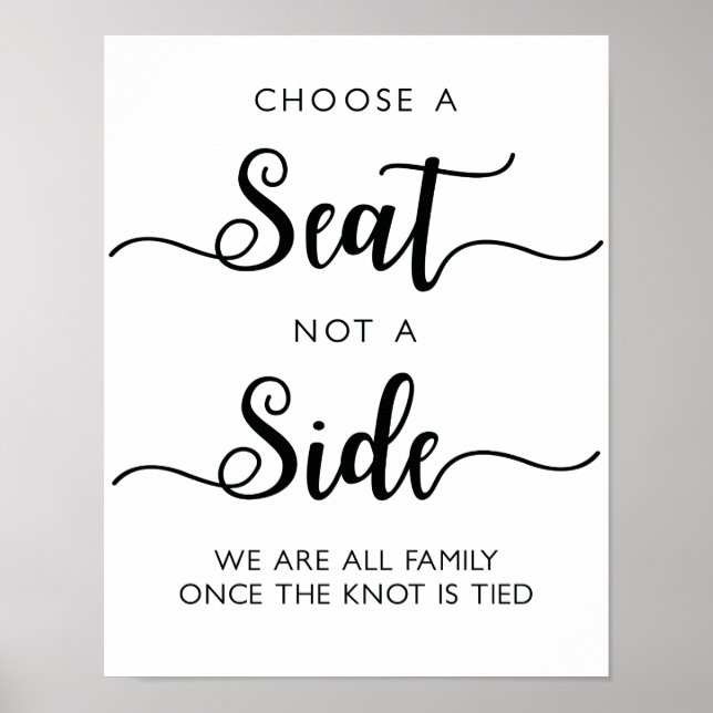 Choose A Seat Wedding Sign | Modern Calligraphy (Front)