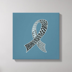Choose Any Colour Cancer Disease Awareness Ribbon Canvas Print