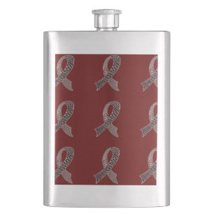 Choose Any Colour Cancer Disease Awareness Ribbon Hip Flask