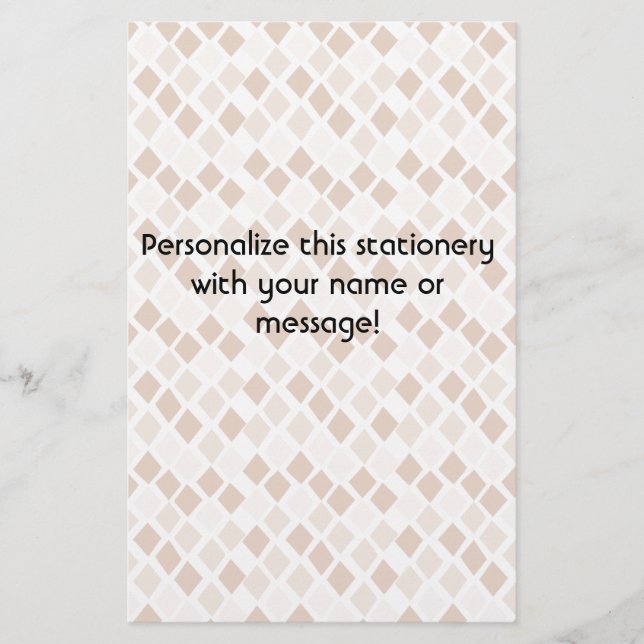 Choose Any Colour Harlequin Diamonds Pattern Stationery (Front)