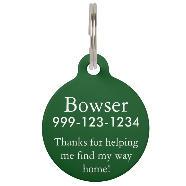Choose Any Colour Repeated Star Pattern Pet Tag (Back)
