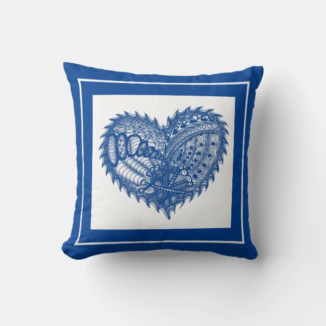 Choose Any Colour Spiked Edge Decorative Heart Cushion (Front)