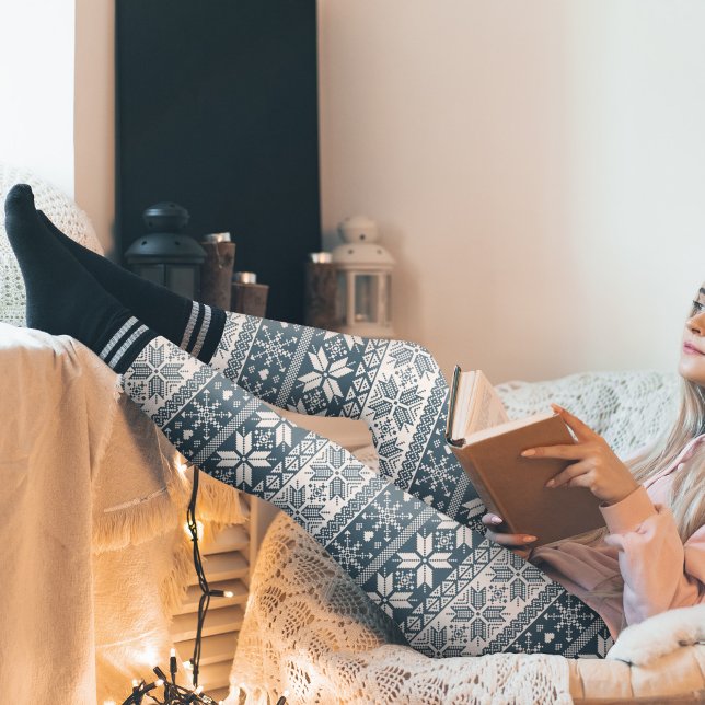 Choose Any Colour Winter Fair Isle Pattern Leggings (Choose Any Colour Winter Winter Fair Isle Pattern (Pick your own colour for the blue part!) )