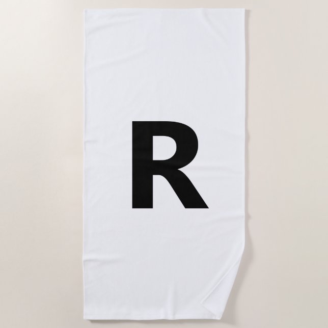 Choose Any Letter | Font: Open Sans Condensed Bold Beach Towel (Front)