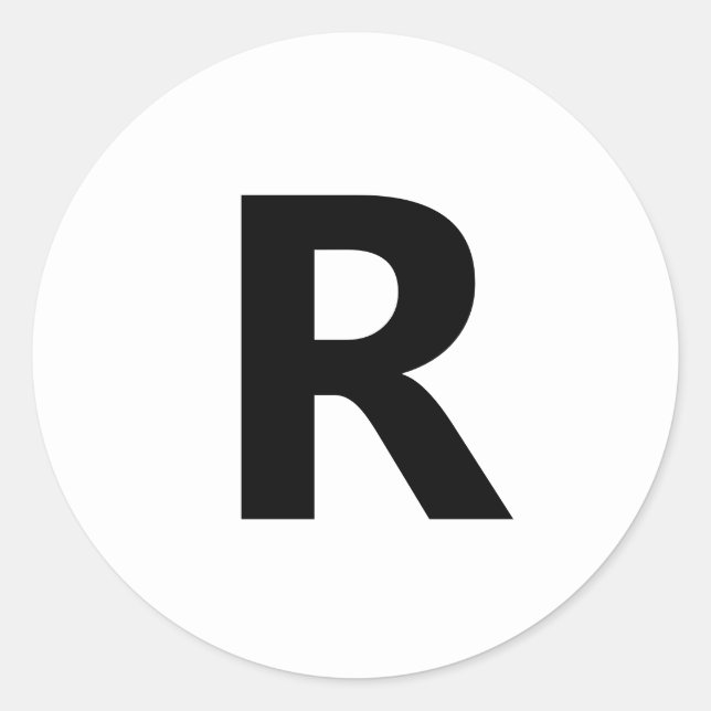 Choose Any Letter | Font: Open Sans Condensed Bold Classic Round Sticker (Front)