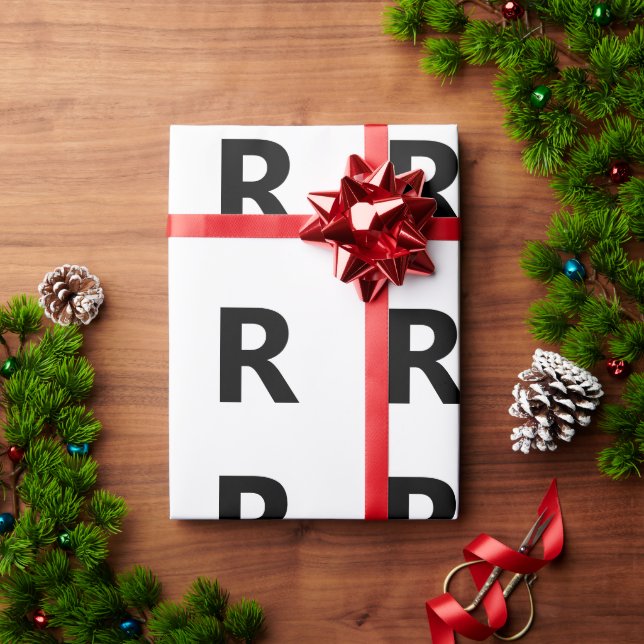 Choose Any Letter | Font: Open Sans Condensed Bold Wrapping Paper (Holiday Gift)