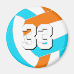 choose ANY team colors w jersey number volleyball Magnet